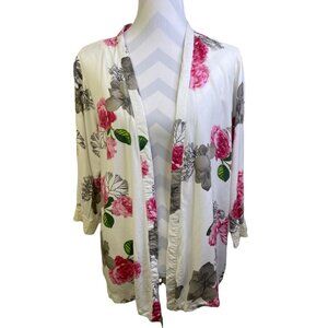 Japna Lounge Short Robe  Large Multicolor  Floral 100% Rayon